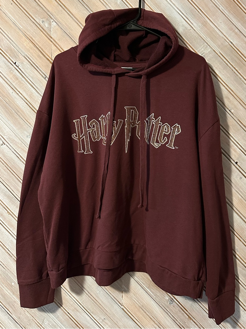 Harry Potter Maroon Pullover Hoodie Gem Stones Warner Brothers Sweater